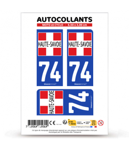 74 Haute-Savoie - Département II | Autocollant plaque immatriculation