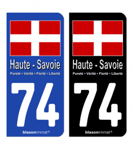 74 Haute-Savoie - Drapeau | Autocollant plaque immatriculation