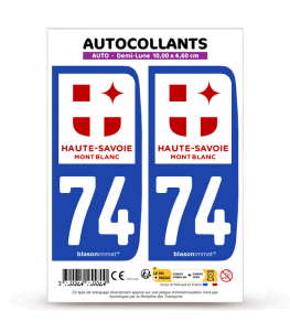 74 Haute-Savoie - Tourisme | Autocollant plaque immatriculation