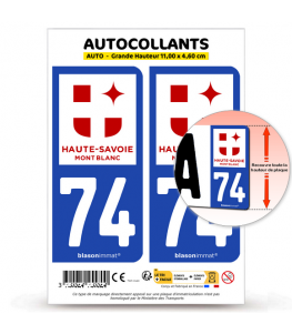 74 Haute-Savoie - Tourisme | Autocollant plaque immatriculation