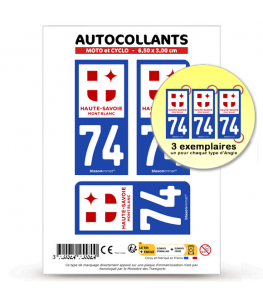 74 Haute-Savoie - Tourisme | Autocollant plaque immatriculation