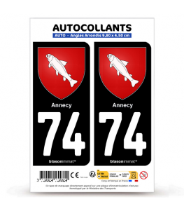 74 Annecy - Armoiries | Autocollant plaque immatriculation