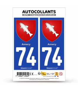 74 Annecy - Armoiries | Autocollant plaque immatriculation