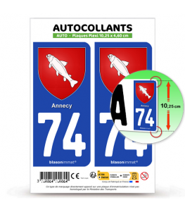 74 Annecy - Armoiries | Autocollant plaque immatriculation