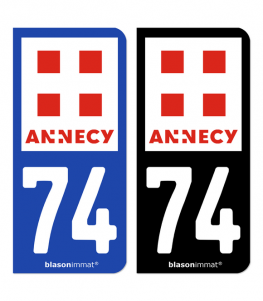 74 Annecy - Ville | Autocollant plaque immatriculation