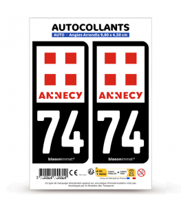 74 Annecy - Ville | Autocollant plaque immatriculation