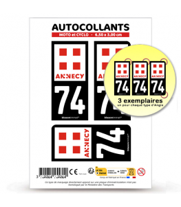 74 Annecy - Ville | Autocollant plaque immatriculation