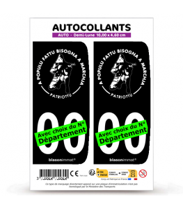 Ribellu Corse - Patriottu | Autocollant plaque immatriculation