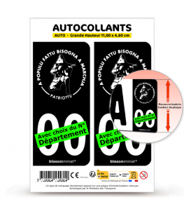 Ribellu Corse - Patriottu | Autocollant plaque immatriculation