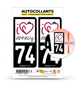 74 Annecy - I'm | Autocollant plaque immatriculation