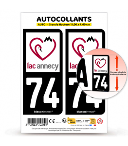 74 Annecy - Tourisme | Autocollant plaque immatriculation