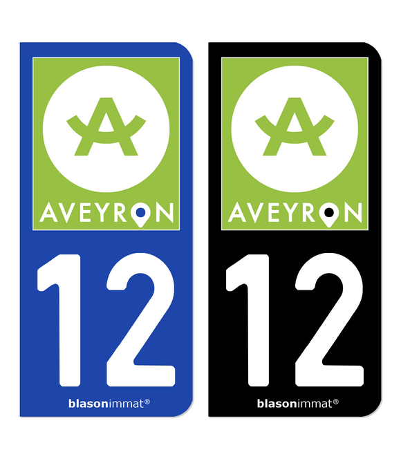 12 Aveyron - Tourisme | Autocollant plaque immatriculation