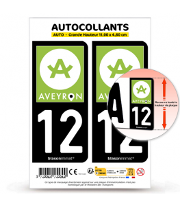 12 Aveyron - Tourisme | Autocollant plaque immatriculation