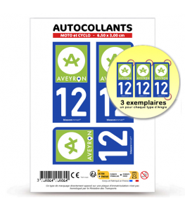 12 Aveyron - Tourisme | Autocollant plaque immatriculation