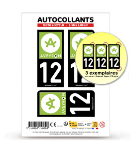 12 Aveyron - Tourisme | Autocollant plaque immatriculation