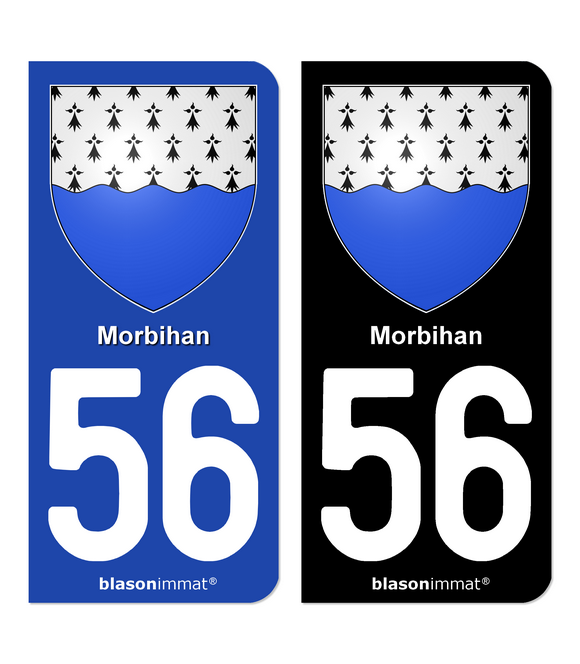 56 Morbihan - Armoiries | Autocollant plaque immatriculation