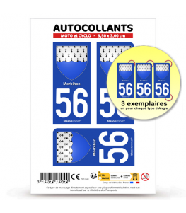 56 Morbihan - Armoiries | Autocollant plaque immatriculation