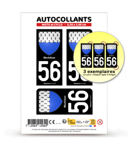 56 Morbihan - Armoiries | Autocollant plaque immatriculation