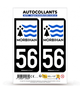 56 Morbihan - Département | Autocollant plaque immatriculation