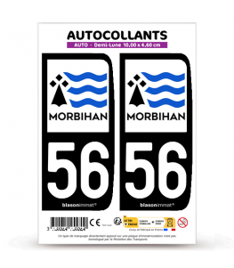 56 Morbihan - Département | Autocollant plaque immatriculation