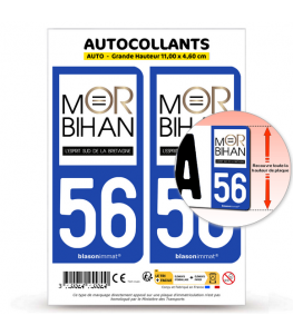 56 Morbihan - Bretagne Sud | Autocollant plaque immatriculation