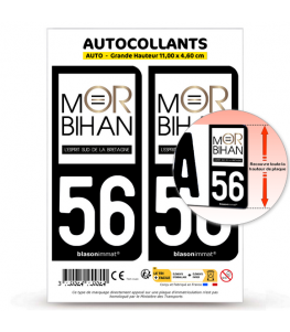 56 Morbihan - Bretagne Sud | Autocollant plaque immatriculation