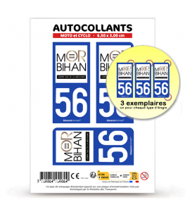 56 Morbihan - Bretagne Sud | Autocollant plaque immatriculation