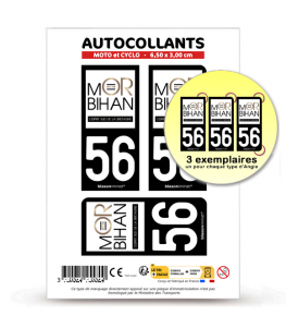 56 Morbihan - Bretagne Sud | Autocollant plaque immatriculation