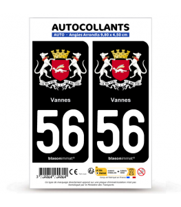 56 Vannes - Armoiries | Autocollant plaque immatriculation