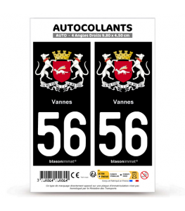 56 Vannes - Armoiries | Autocollant plaque immatriculation