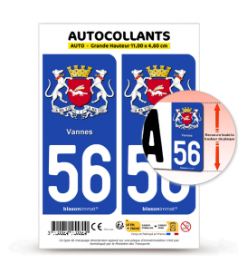 56 Vannes - Armoiries | Autocollant plaque immatriculation