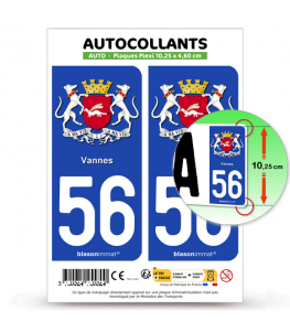 56 Vannes - Armoiries | Autocollant plaque immatriculation