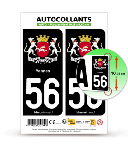 56 Vannes - Armoiries | Autocollant plaque immatriculation