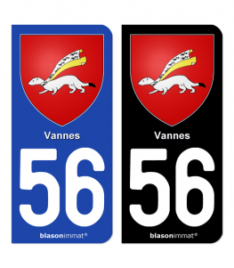 56 Vannes - Blason | Autocollant plaque immatriculation