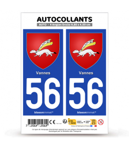 56 Vannes - Blason | Autocollant plaque immatriculation