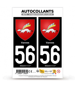 56 Vannes - Blason | Autocollant plaque immatriculation