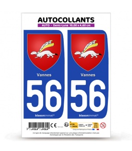 56 Vannes - Blason | Autocollant plaque immatriculation