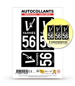 56 Vannes - Ville | Autocollant plaque immatriculation