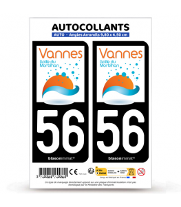 56 Vannes - Agglo | Autocollant plaque immatriculation