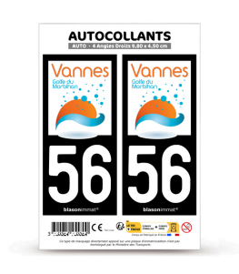 56 Vannes - Agglo | Autocollant plaque immatriculation