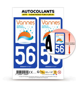 56 Vannes - Agglo | Autocollant plaque immatriculation