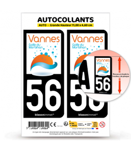 56 Vannes - Agglo | Autocollant plaque immatriculation