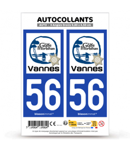 56 Vannes - Tourisme | Autocollant plaque immatriculation