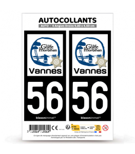 56 Vannes - Tourisme | Autocollant plaque immatriculation