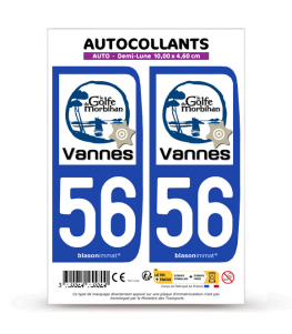 56 Vannes - Tourisme | Autocollant plaque immatriculation