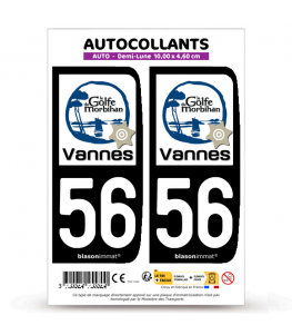 56 Vannes - Tourisme | Autocollant plaque immatriculation