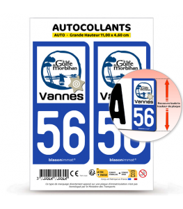 56 Vannes - Tourisme | Autocollant plaque immatriculation