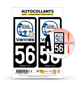 56 Vannes - Tourisme | Autocollant plaque immatriculation