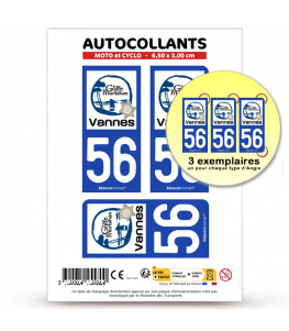 56 Vannes - Tourisme | Autocollant plaque immatriculation