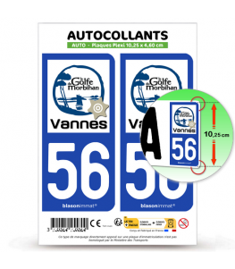 56 Vannes - Tourisme | Autocollant plaque immatriculation